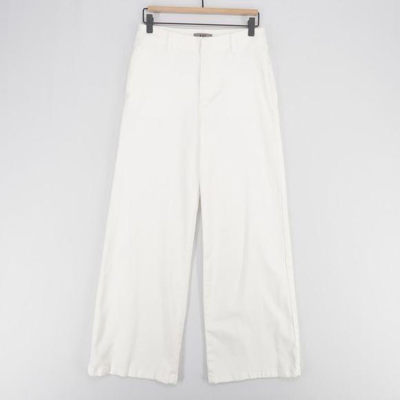 Kut from the Kloth Pants - Kut From The Kloth Meg Pants Womens 2 White Wide Leg High Rise Stretch Twill